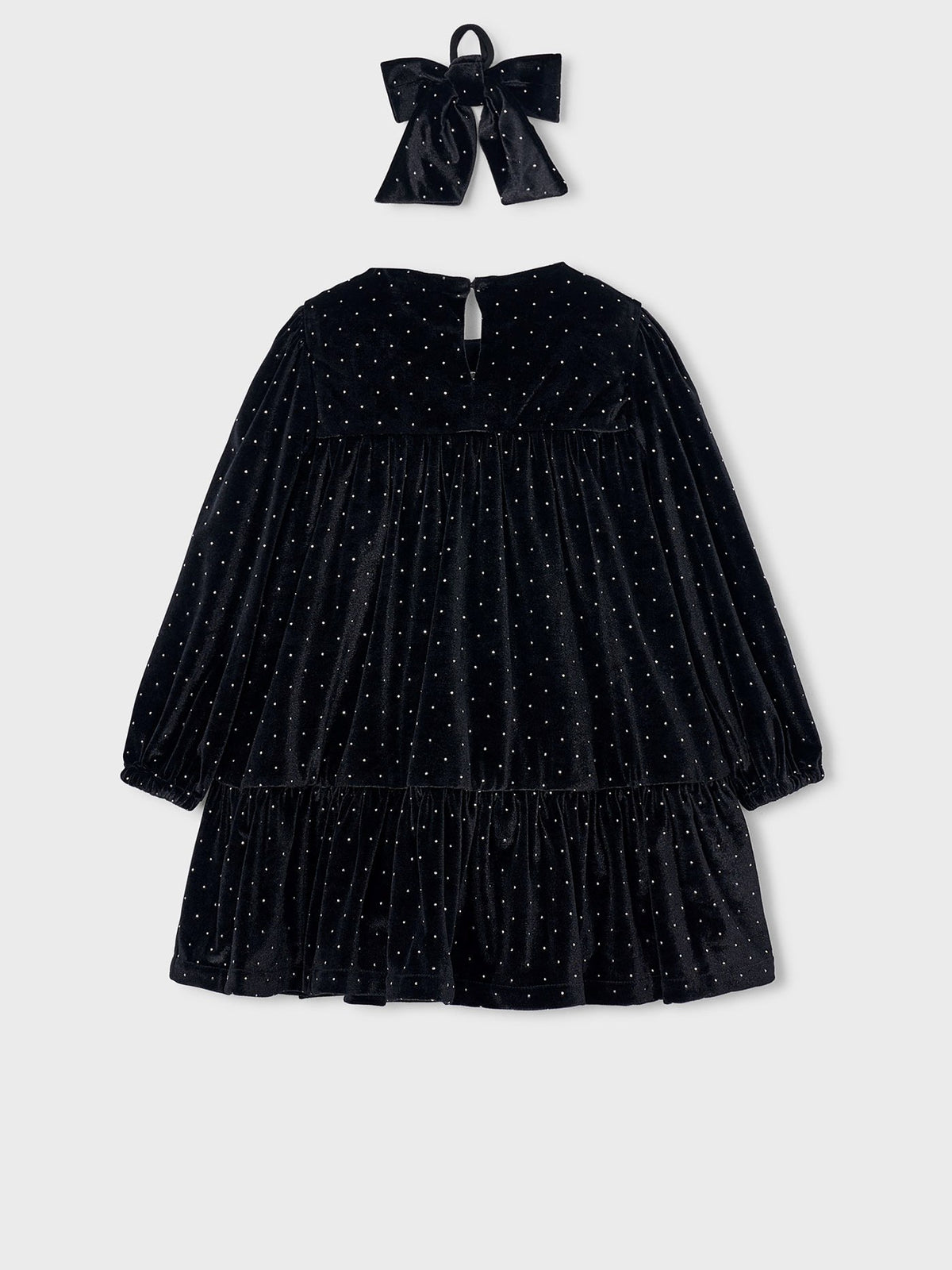 Vestido veludo Preto (Preto)  para Menina - Mayoral
