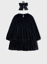 Vestido veludo Preto (Preto)  para Menina - Mayoral