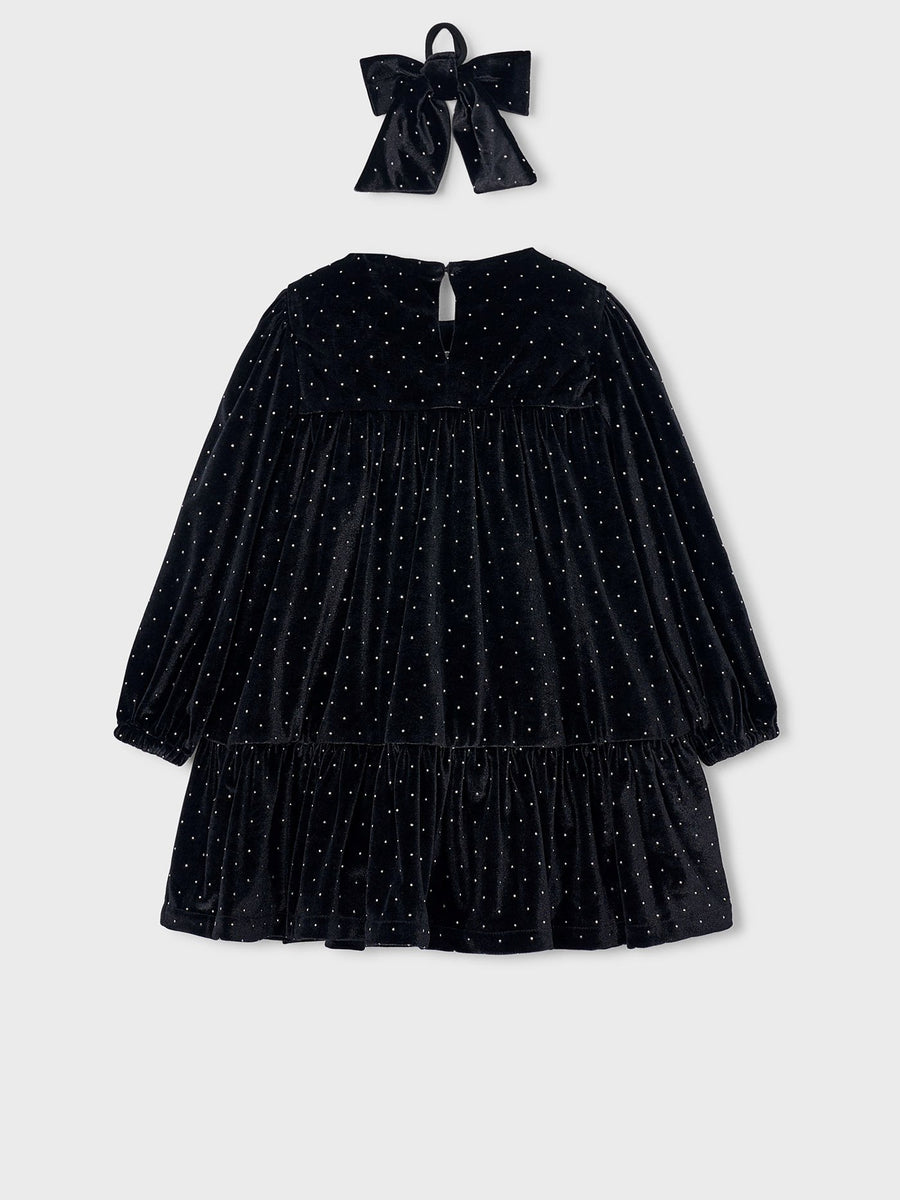 Vestido veludo Preto (Preto)  para Menina - Mayoral