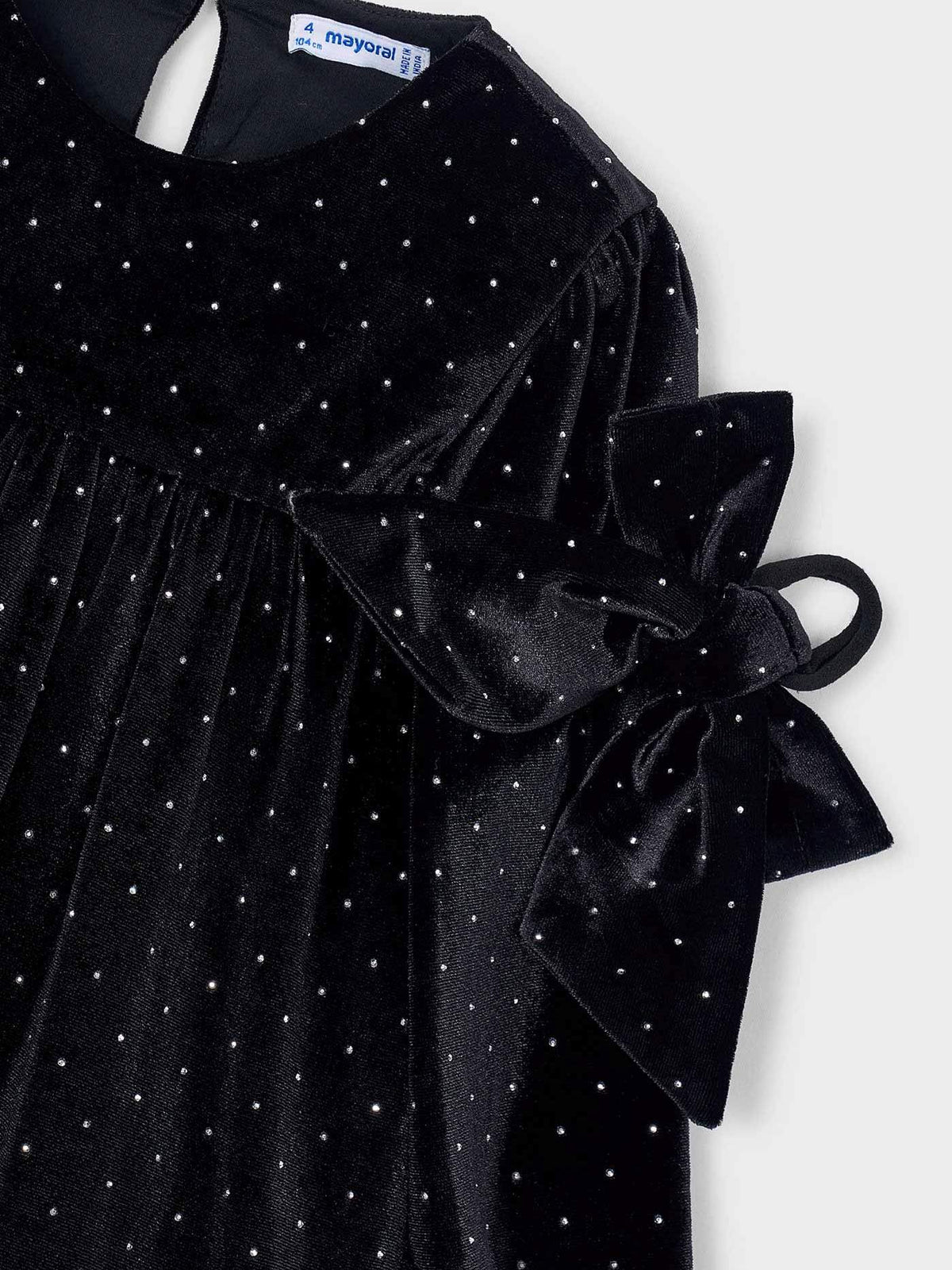 Vestido veludo Preto (Preto)  para Menina - Mayoral