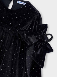 Vestido veludo Preto (Preto)  para Menina - Mayoral