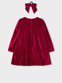 Vestido veludo Vermelho (Vermelho)  para Menina - Mayoral