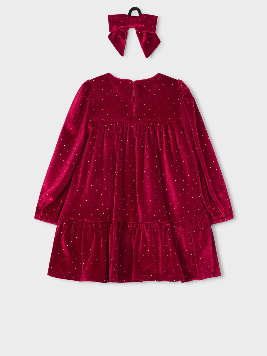 Vestido veludo Vermelho (Vermelho)  para Menina - Mayoral