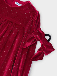 Vestido veludo Vermelho (Vermelho)  para Menina - Mayoral