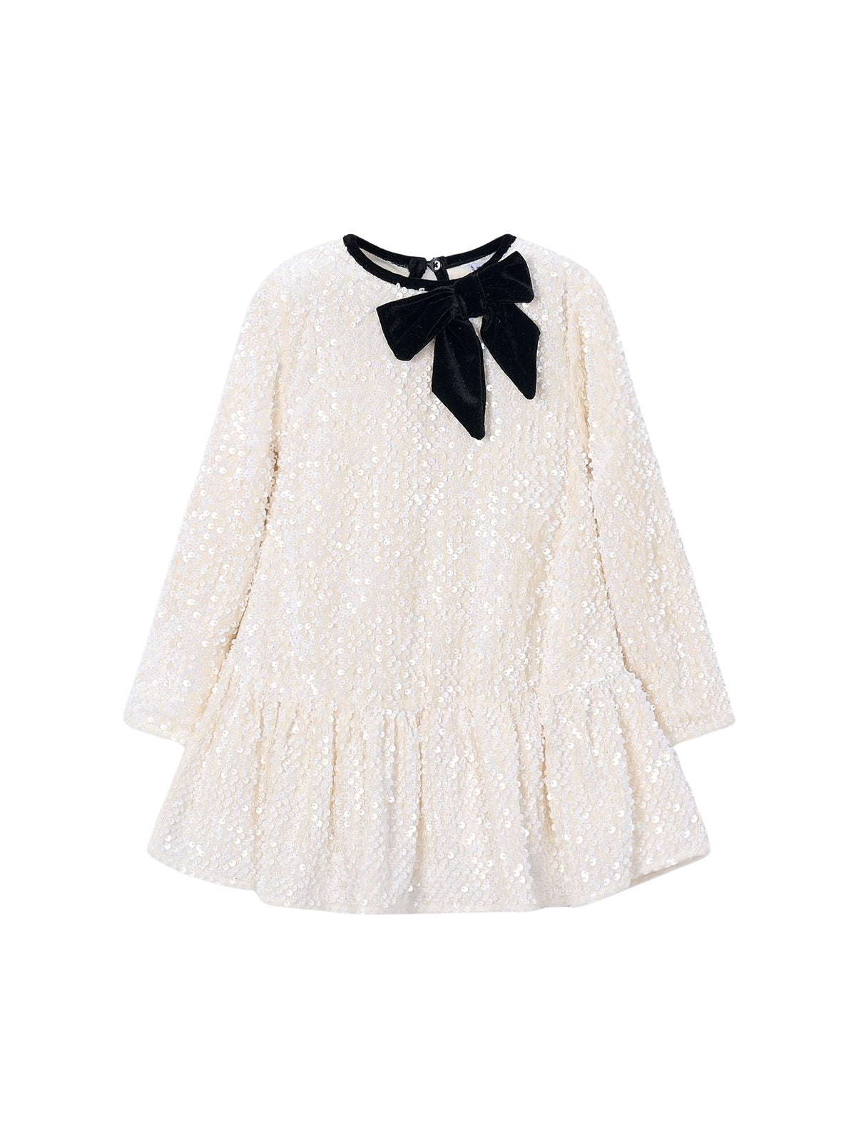 Vestido veludo lantejoulas Soja (Creme / Pérola)  para Menina - Mayoral