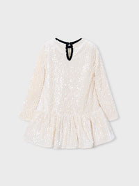 Vestido veludo lantejoulas Soja (Creme / Pérola)  para Menina - Mayoral