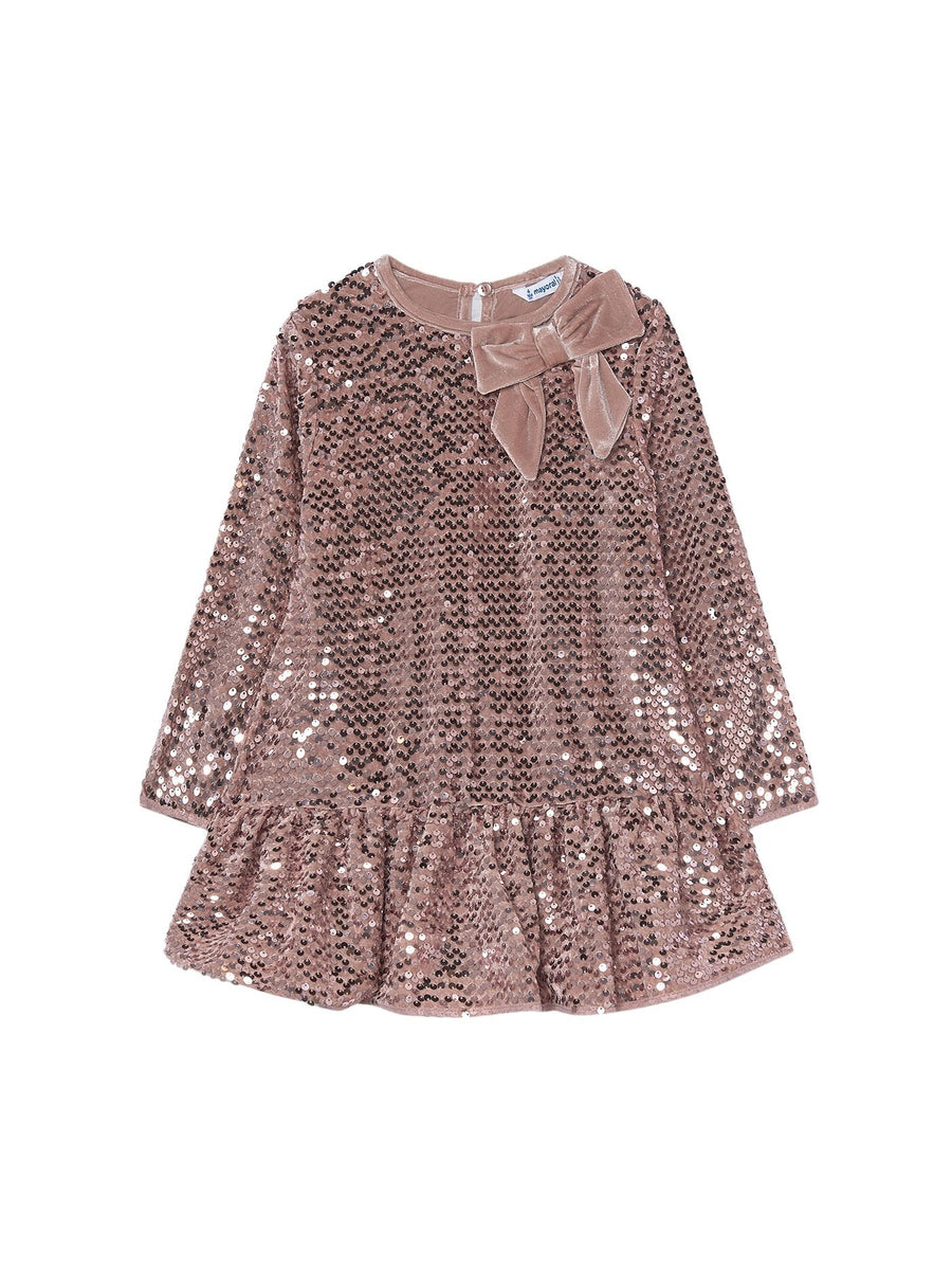 Vestido veludo lantejoulas Quartzo (Rosa)  para Menina - Mayoral