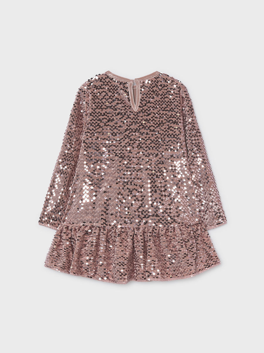Vestido veludo lantejoulas Quartzo (Rosa)  para Menina - Mayoral