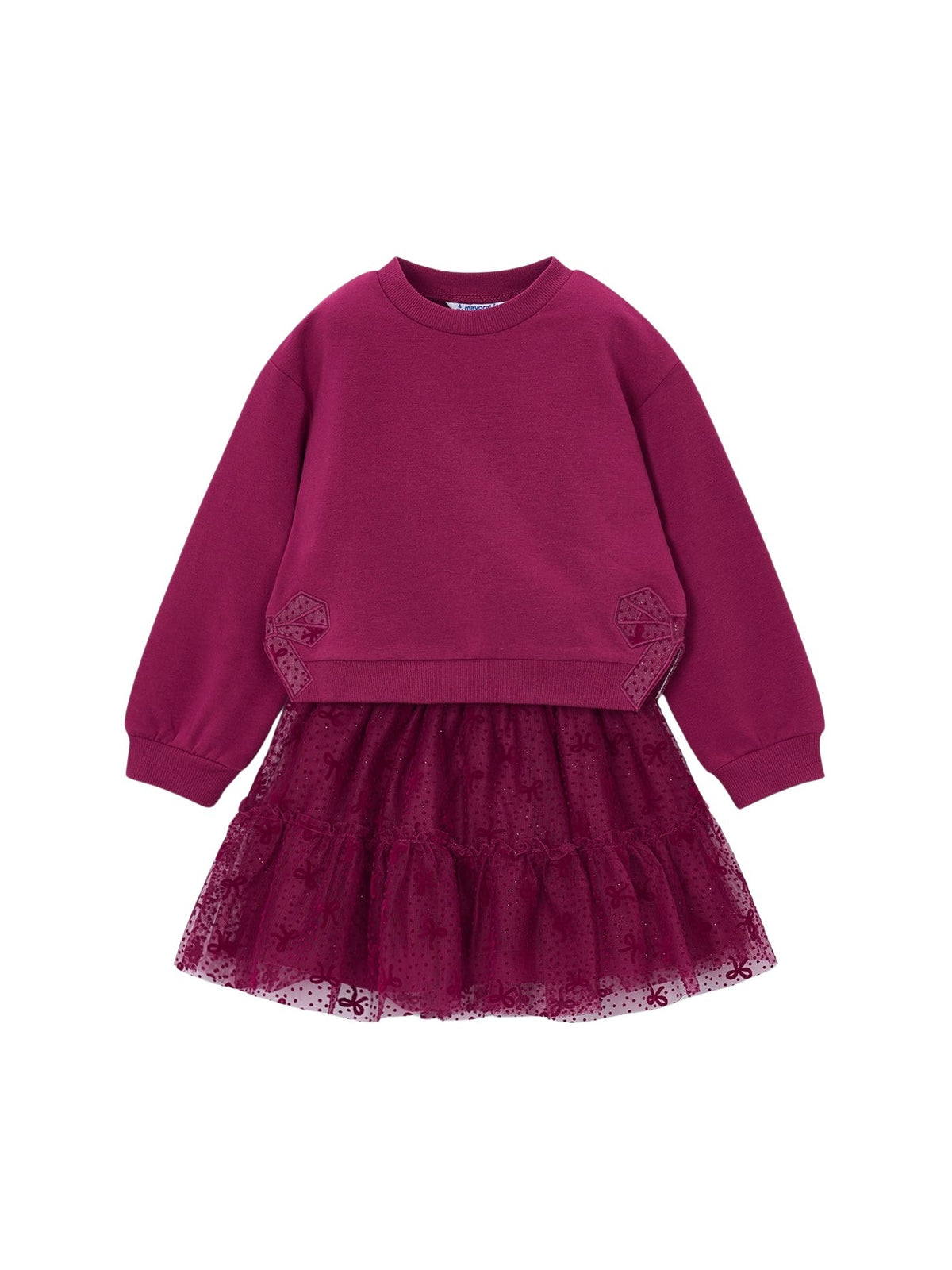Conj.saia tule Framboesa (Vermelho Escuro)  para Menina - Mayoral