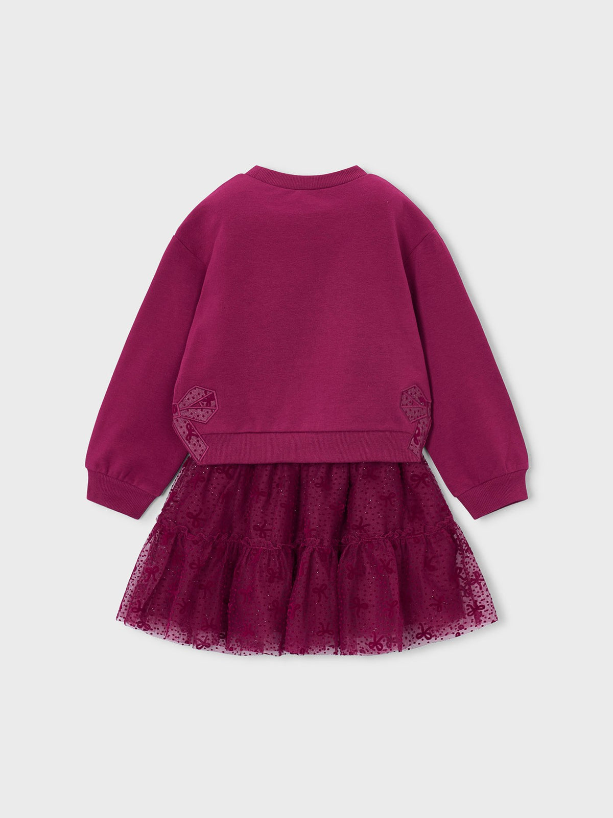 Conj.saia tule Framboesa (Vermelho Escuro)  para Menina - Mayoral
