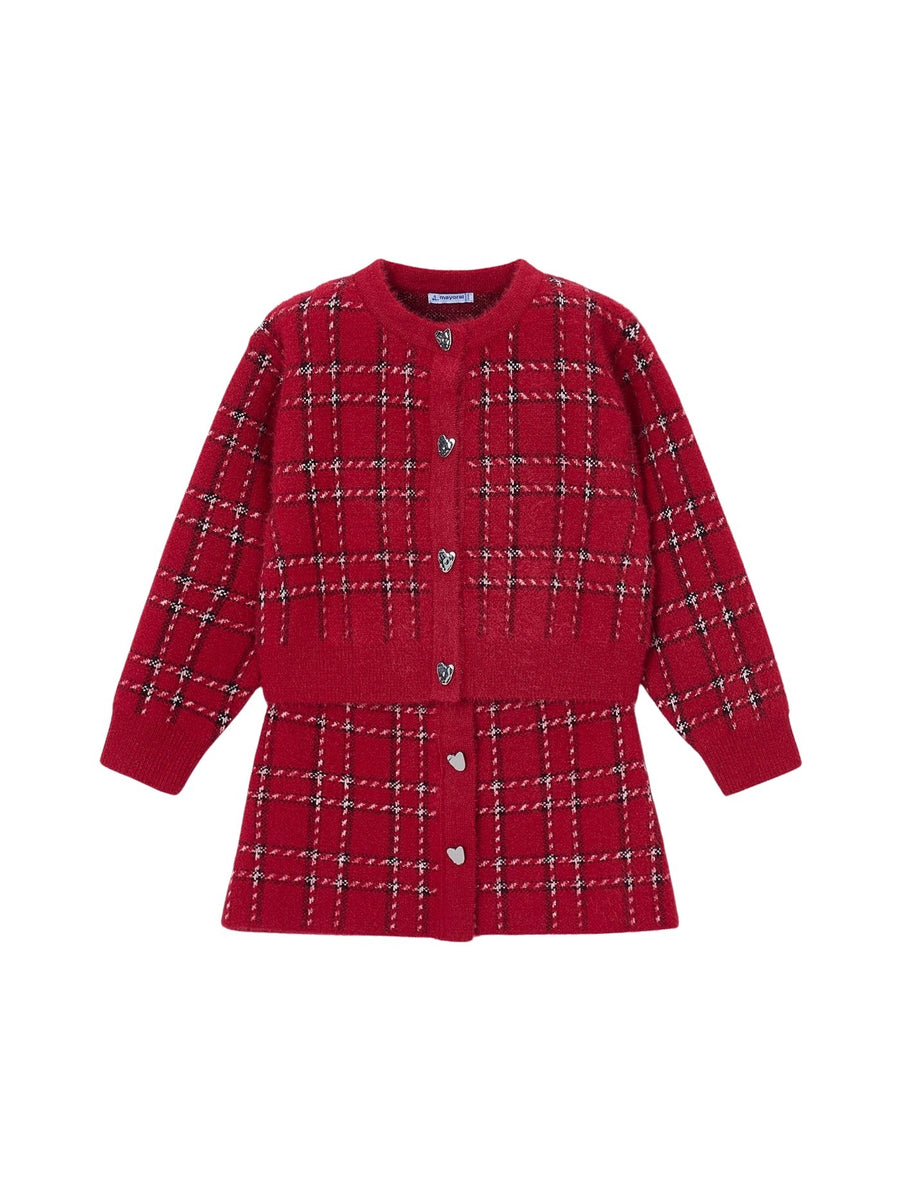 Conj. saia tricô pelo Vermelho (Vermelho)  para Menina - Mayoral