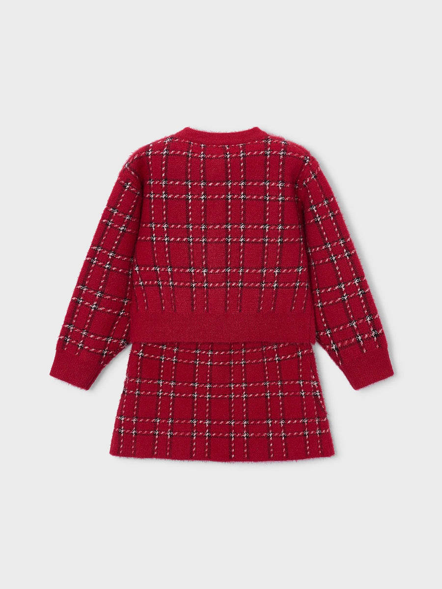 Conj. saia tricô pelo Vermelho (Vermelho)  para Menina - Mayoral