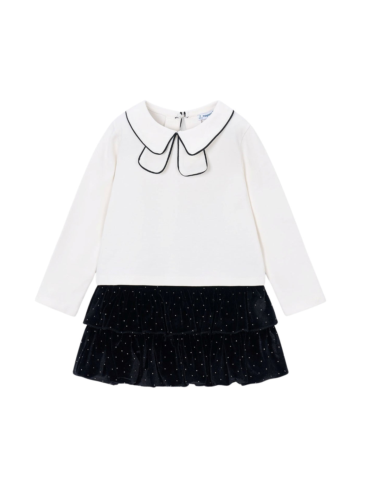 Conj. saia veludo strass Preto (Preto)  para Menina - Mayoral