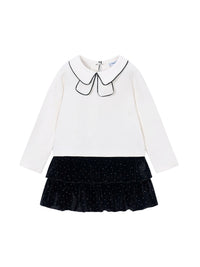 Conj. saia veludo strass Preto (Preto)  para Menina - Mayoral