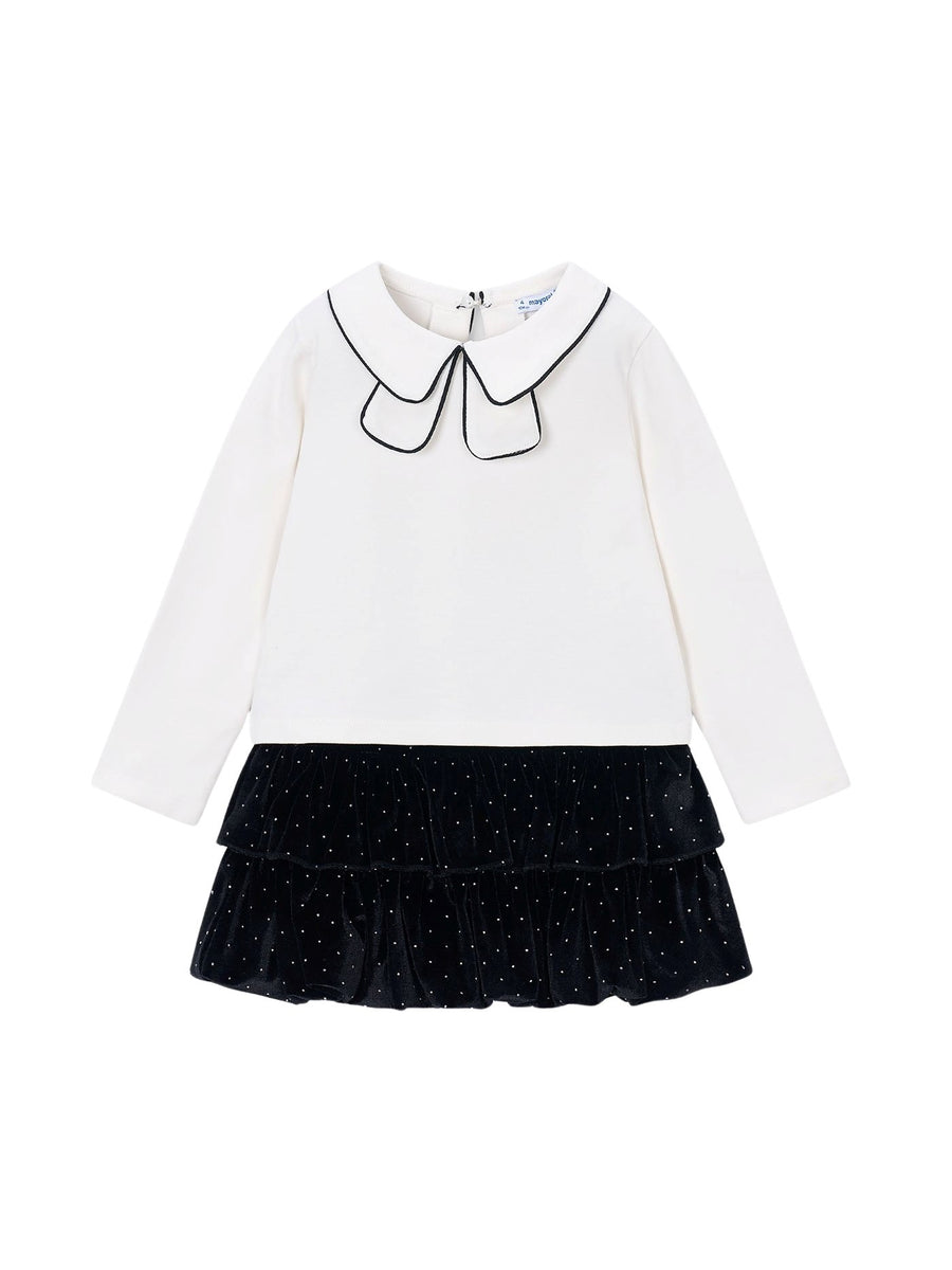 Conj. saia veludo strass Preto (Preto)  para Menina - Mayoral