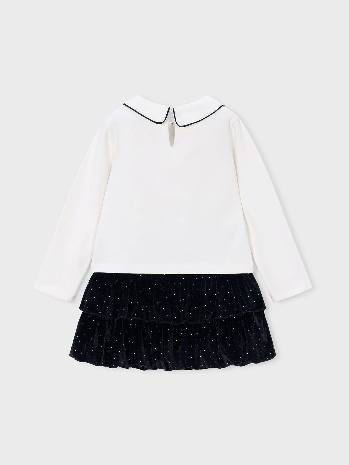 Conj. saia veludo strass Preto (Preto)  para Menina - Mayoral