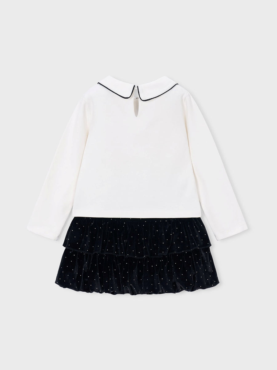 Conj. saia veludo strass Preto (Preto)  para Menina - Mayoral