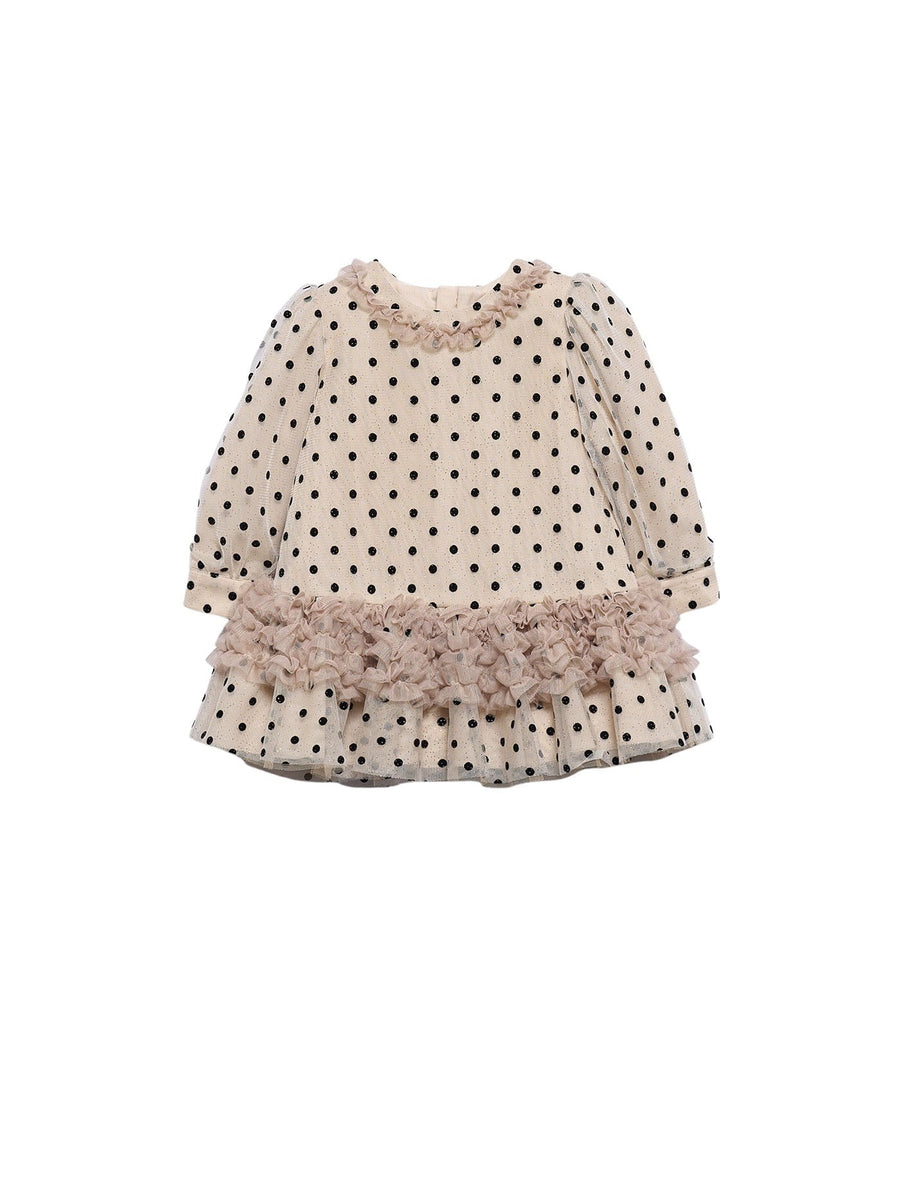 Vestido tule Bege (Bege)  para Bebé Menina - Abel & Lula