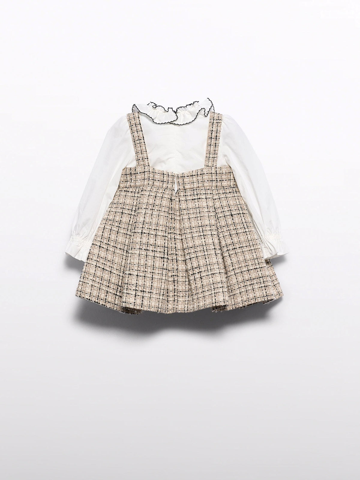 Vestido saia contrastes Bege (Bege)  para Bebé Menina - Abel & Lula