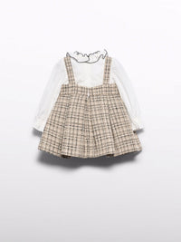 Vestido saia contrastes Bege (Bege)  para Bebé Menina - Abel & Lula
