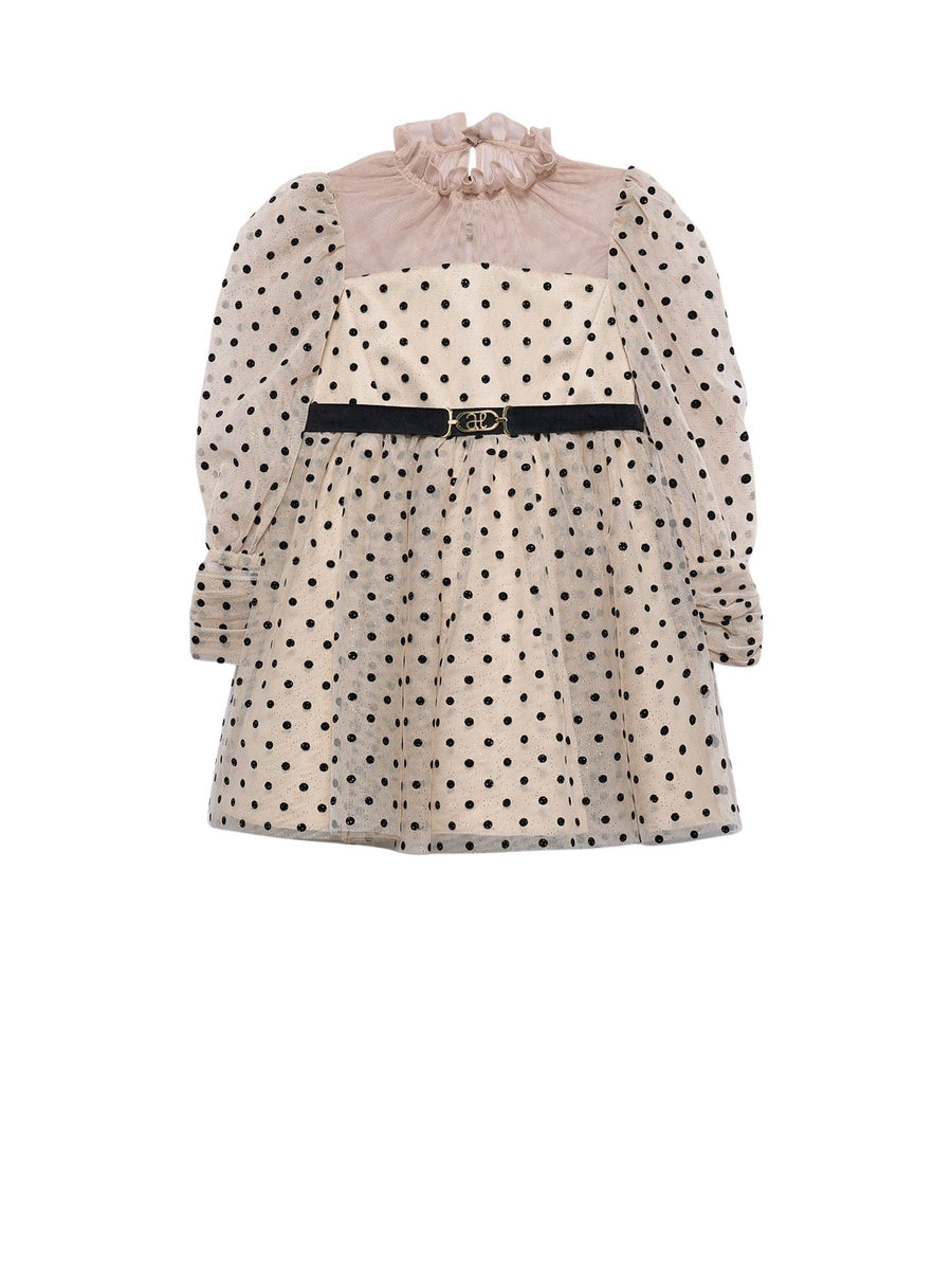 Vestido tule Bege (Bege)  para Menina - Abel & Lula