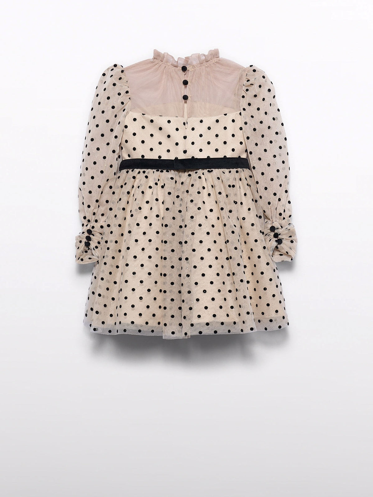Vestido tule Bege (Bege)  para Menina - Abel & Lula