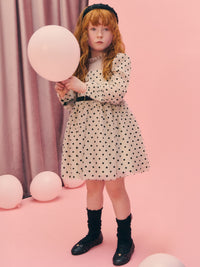 Vestido tule Bege (Bege)  para Menina - Abel & Lula