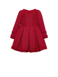 Vestido tweed lantejoulas Vermelho (Vermelho)  para Menina - Abel & Lula