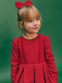 Vestido tweed lantejoulas Vermelho (Vermelho)  para Menina - Abel & Lula