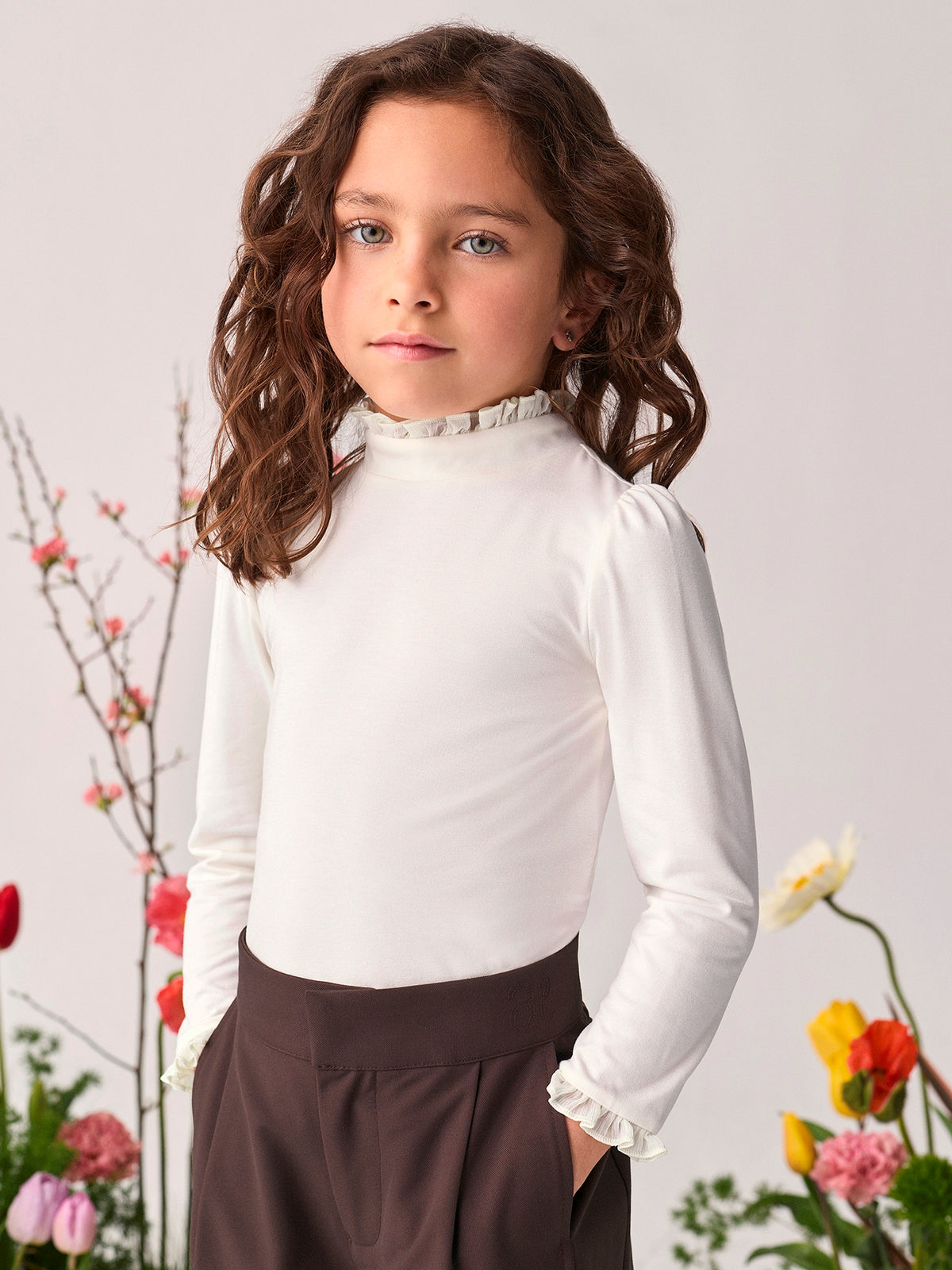 Camisola viscose Creme (Creme / Pérola)  para Menina - Abel & Lula