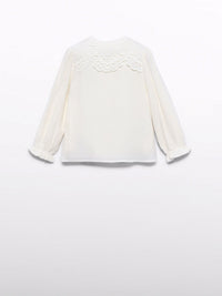 Blusa com renda Creme (Creme / Pérola)  para Menina - Abel & Lula
