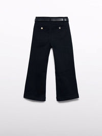 Calça ganga c/ remendos Preto (Preto)  para Menina - Abel & Lula