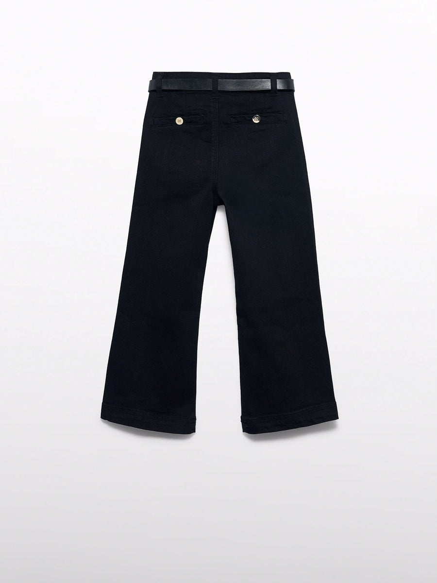 Calça ganga c/ remendos Preto (Preto)  para Menina - Abel & Lula