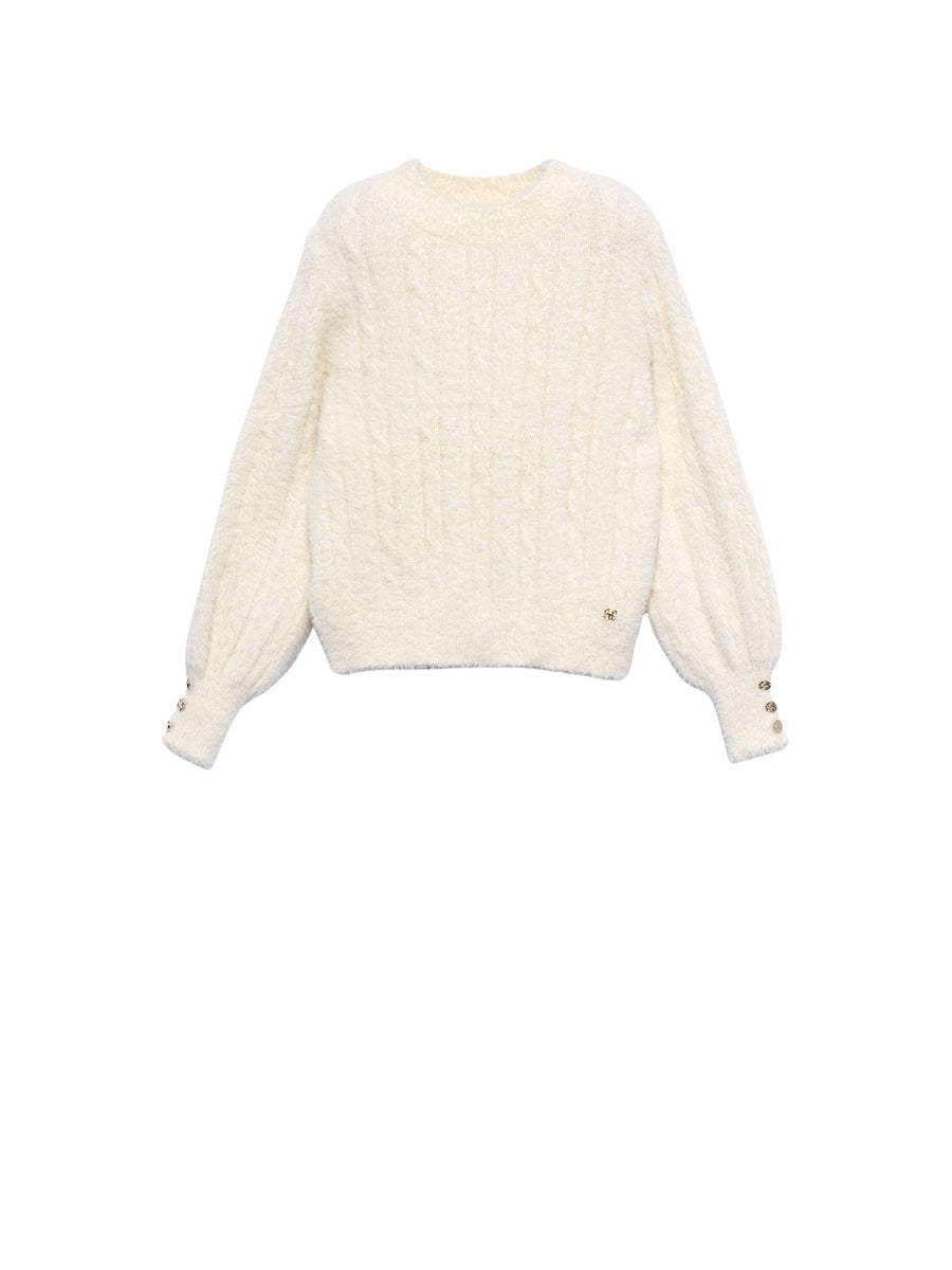 Jersey tricot Bege (Bege)  para Menina - Abel & Lula