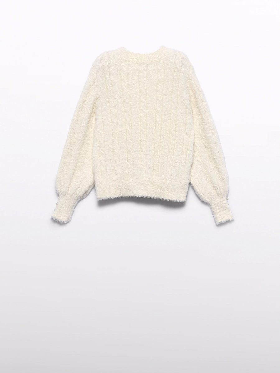 Jersey tricot Bege (Bege)  para Menina - Abel & Lula