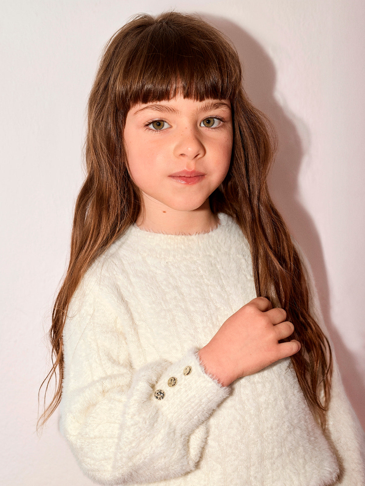 Jersey tricot Bege (Bege)  para Menina - Abel & Lula