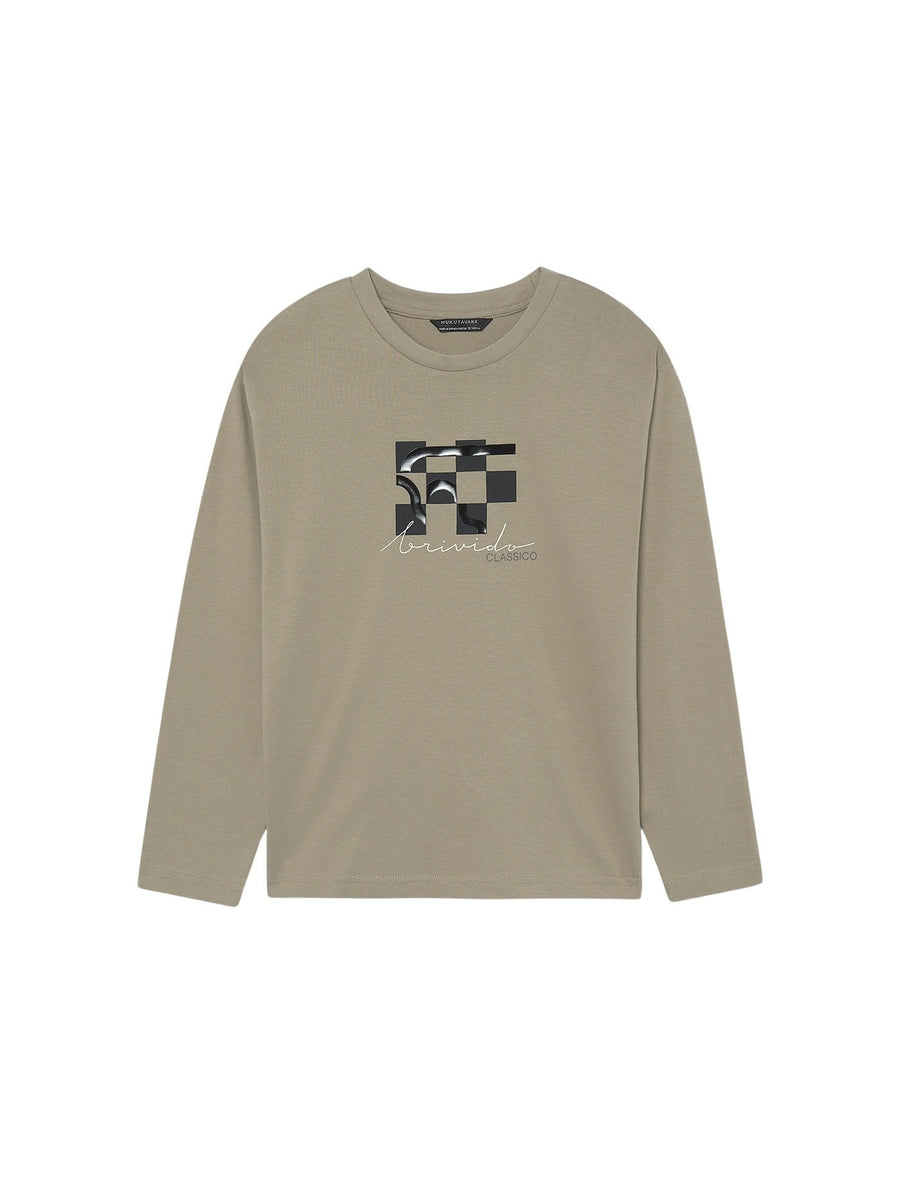 Camisola mini print Sésamo (Khaki)  para Menino - Mayoral