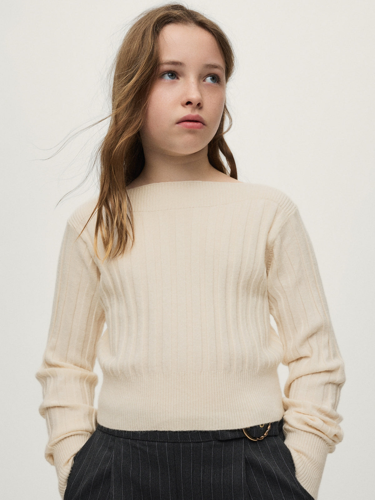 Top tricô Creme (Creme / Pérola)  para Menina - Mayoral