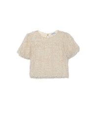 Camisola m/curta flocos Aveia (Bege)  para Menina - Mayoral