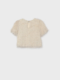 Camisola m/curta flocos Aveia (Bege)  para Menina - Mayoral