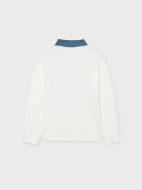 Polo m/comp. contrastes Nata (Creme / Pérola)  para Menino - Mayoral