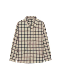Camisa m/comp.xadrez flanela Sésamo (Khaki)  para Menino - Mayoral