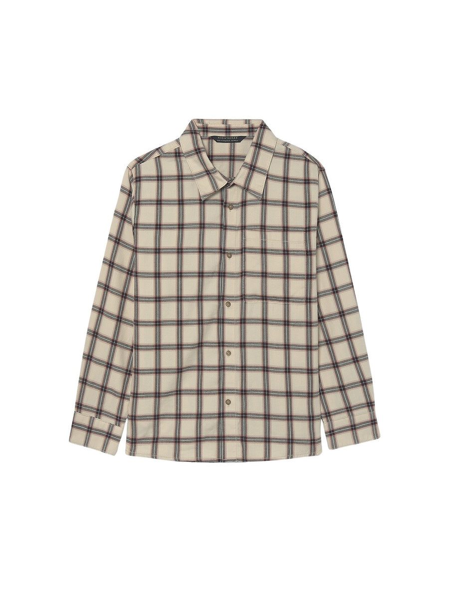 Camisa m/comp.xadrez flanela Sésamo (Khaki)  para Menino - Mayoral