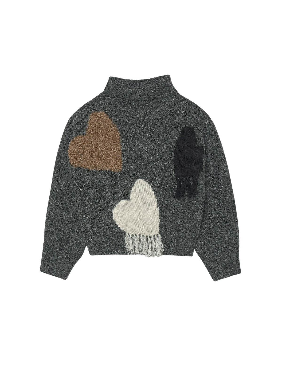 Jersey intarsia corações Chumbo mou (Cinza Escuro)  para Menina - Mayoral