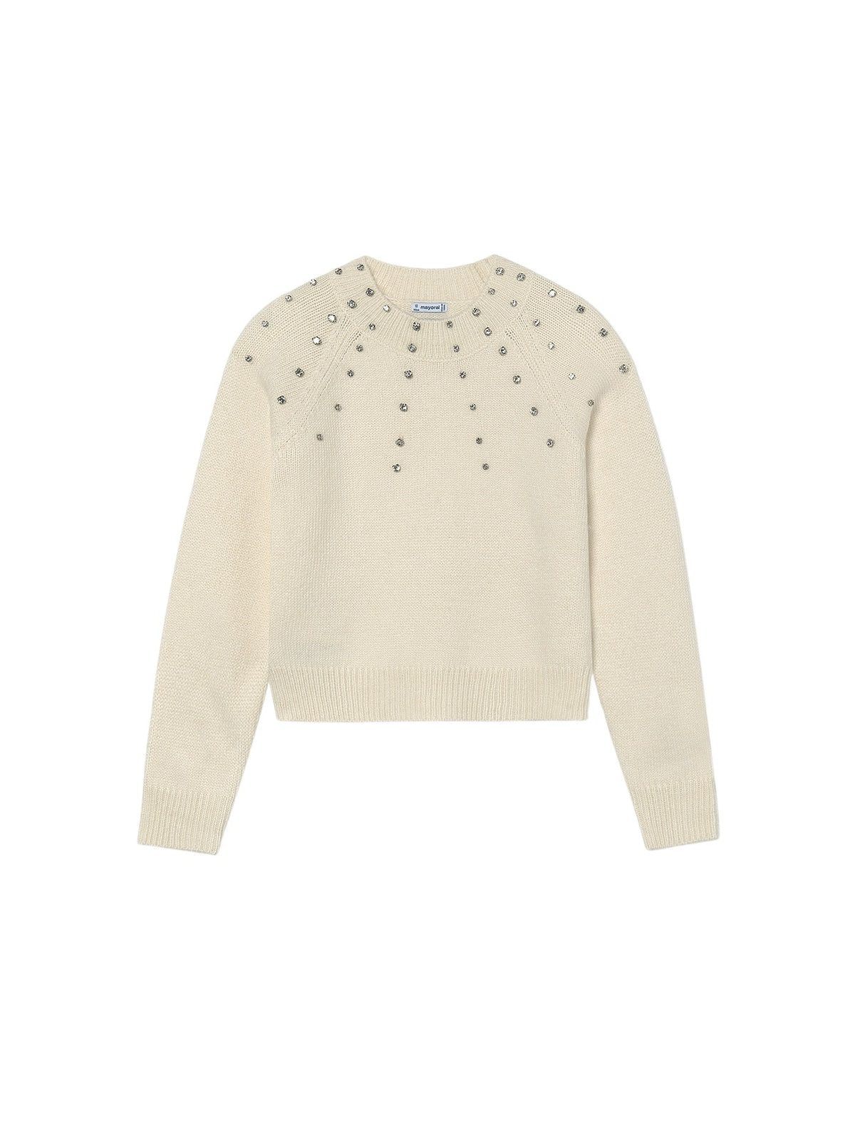 Jersey aplicações strass Creme (Creme / Pérola)  para Menina - Mayoral