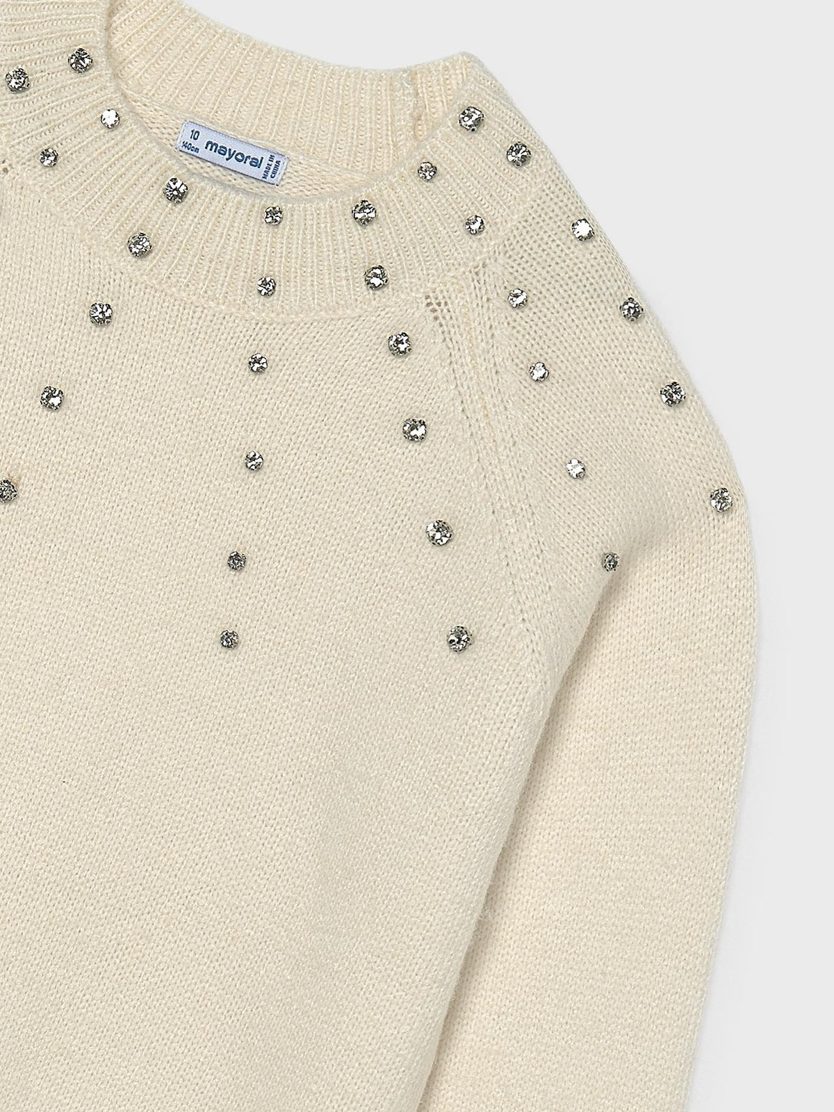 Jersey aplicações strass Creme (Creme / Pérola)  para Menina - Mayoral