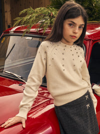 Jersey aplicações strass Creme (Creme / Pérola)  para Menina - Mayoral