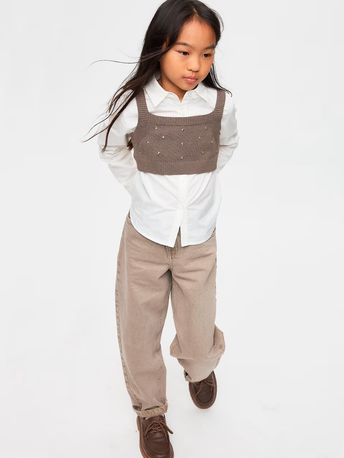 Twin set Chocolate (Castanho Escuro)  para Menina - Mayoral