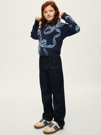 Calça relaxed fit denim Super escu (Marinho)  para Menina - Mayoral