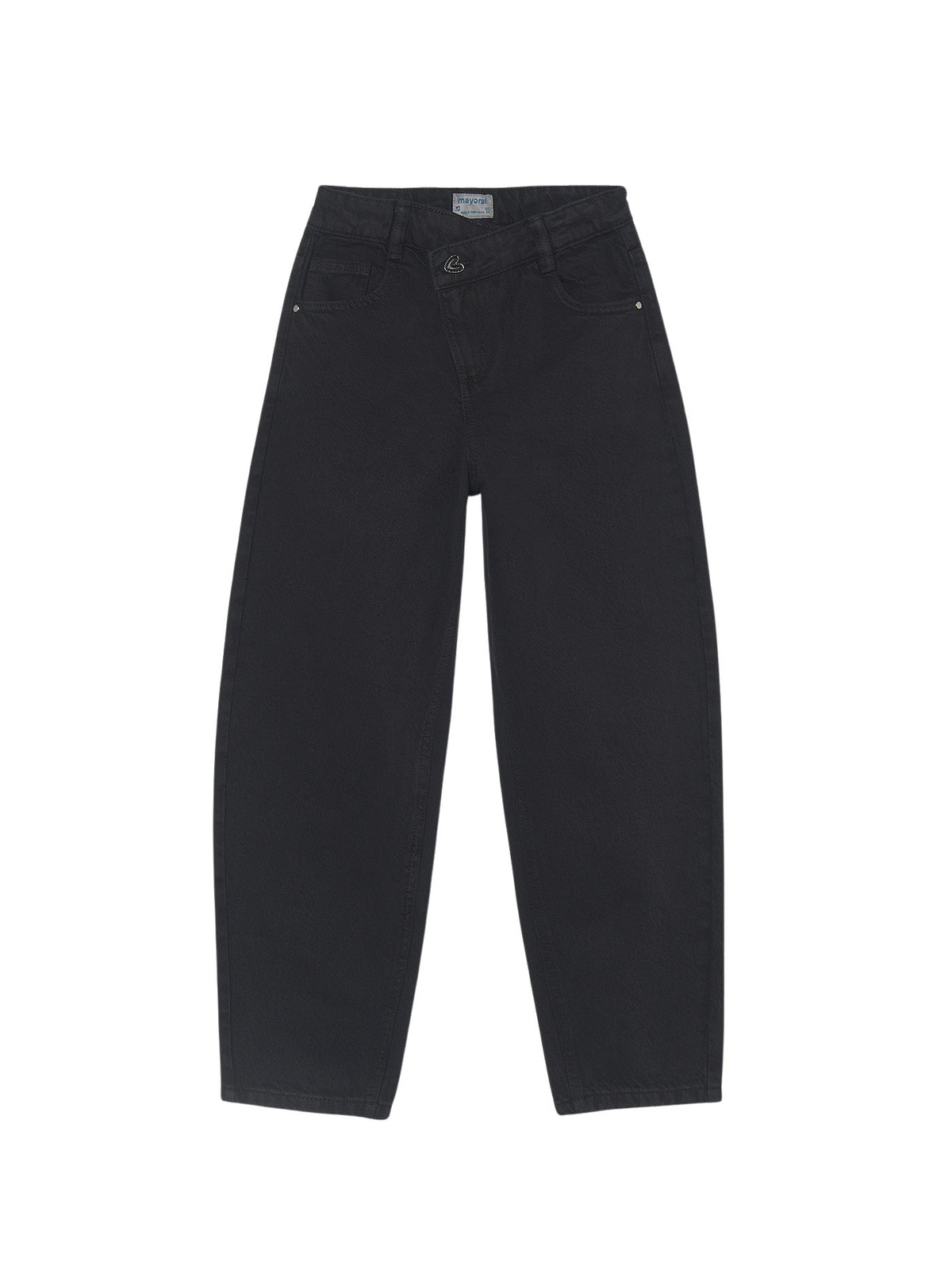 Calça sarja barrel Preto (Preto)  para Menina - Mayoral